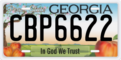GA license plate CBP6622