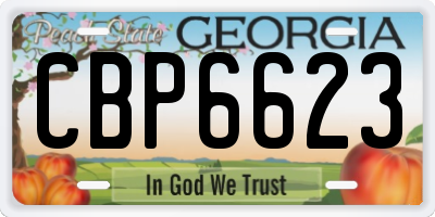 GA license plate CBP6623