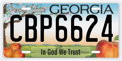 GA license plate CBP6624