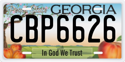 GA license plate CBP6626