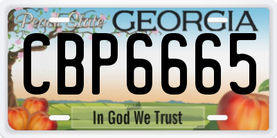 GA license plate CBP6665