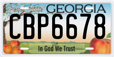 GA license plate CBP6678