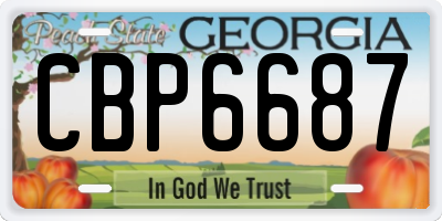 GA license plate CBP6687