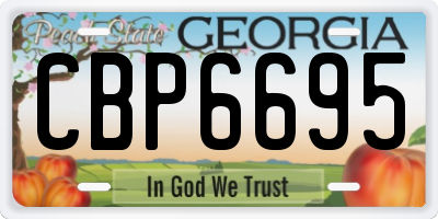 GA license plate CBP6695