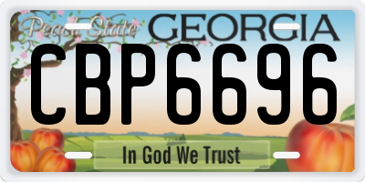 GA license plate CBP6696