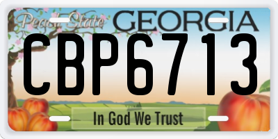 GA license plate CBP6713
