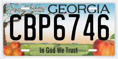 GA license plate CBP6746