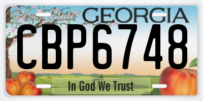 GA license plate CBP6748