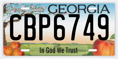 GA license plate CBP6749