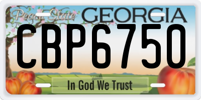 GA license plate CBP6750