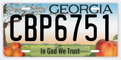 GA license plate CBP6751