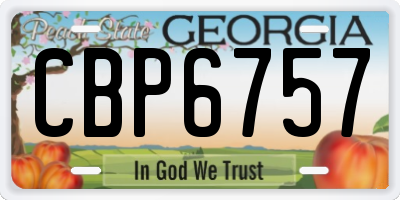 GA license plate CBP6757