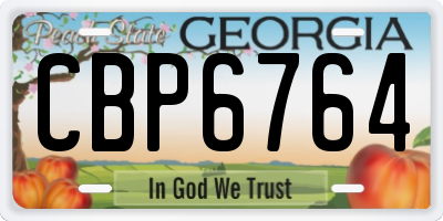 GA license plate CBP6764