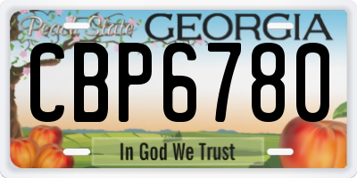 GA license plate CBP6780