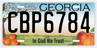 GA license plate CBP6784