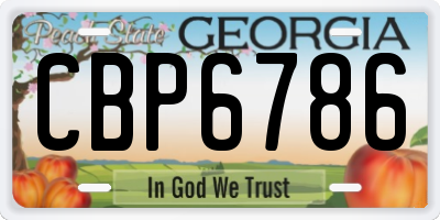 GA license plate CBP6786
