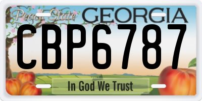 GA license plate CBP6787