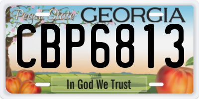 GA license plate CBP6813