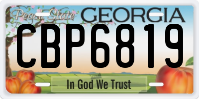 GA license plate CBP6819