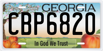 GA license plate CBP6820