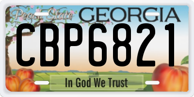 GA license plate CBP6821