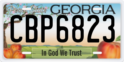 GA license plate CBP6823