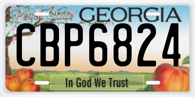 GA license plate CBP6824