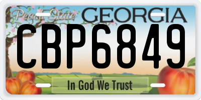 GA license plate CBP6849