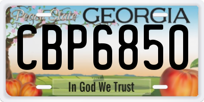 GA license plate CBP6850