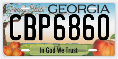 GA license plate CBP6860