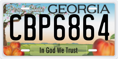 GA license plate CBP6864