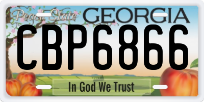 GA license plate CBP6866