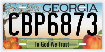 GA license plate CBP6873