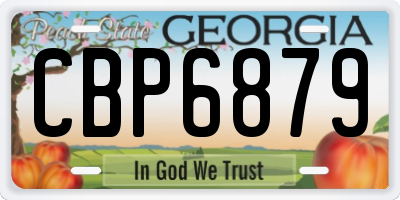 GA license plate CBP6879
