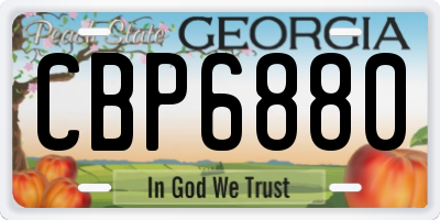 GA license plate CBP6880