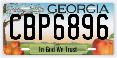 GA license plate CBP6896
