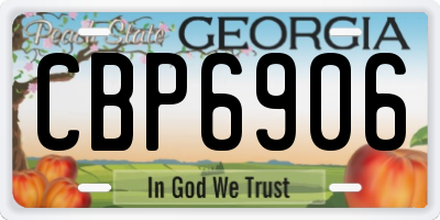 GA license plate CBP6906