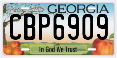 GA license plate CBP6909