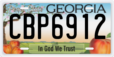 GA license plate CBP6912