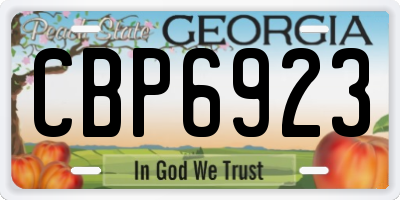 GA license plate CBP6923