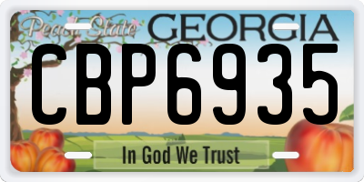 GA license plate CBP6935