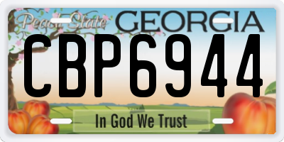 GA license plate CBP6944