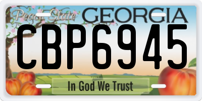 GA license plate CBP6945