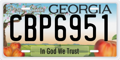 GA license plate CBP6951