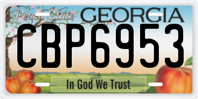 GA license plate CBP6953