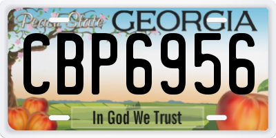 GA license plate CBP6956