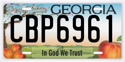 GA license plate CBP6961
