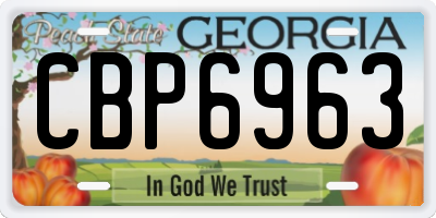 GA license plate CBP6963