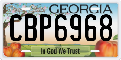 GA license plate CBP6968