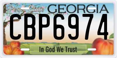 GA license plate CBP6974